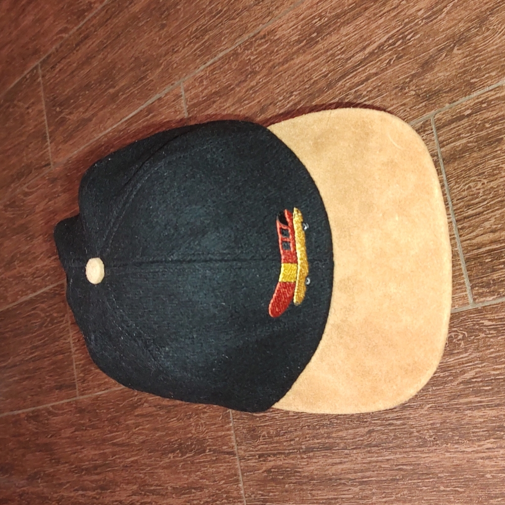 Vintage Oscar Mayer Weiner Black Brown Suede Strapback Trucker Hat